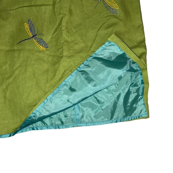 GIORGIO FIORLINI COLLECTION dragonfly print dress size 7 bright green - Picture 7 of 8